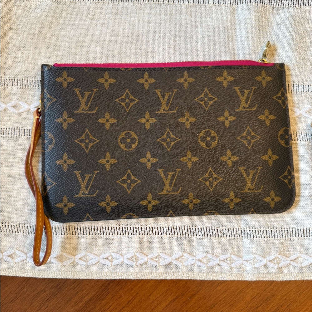 Louis Vuitton Neverfull pouch.